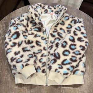 Design History Cream and Brown Fleece Jacket